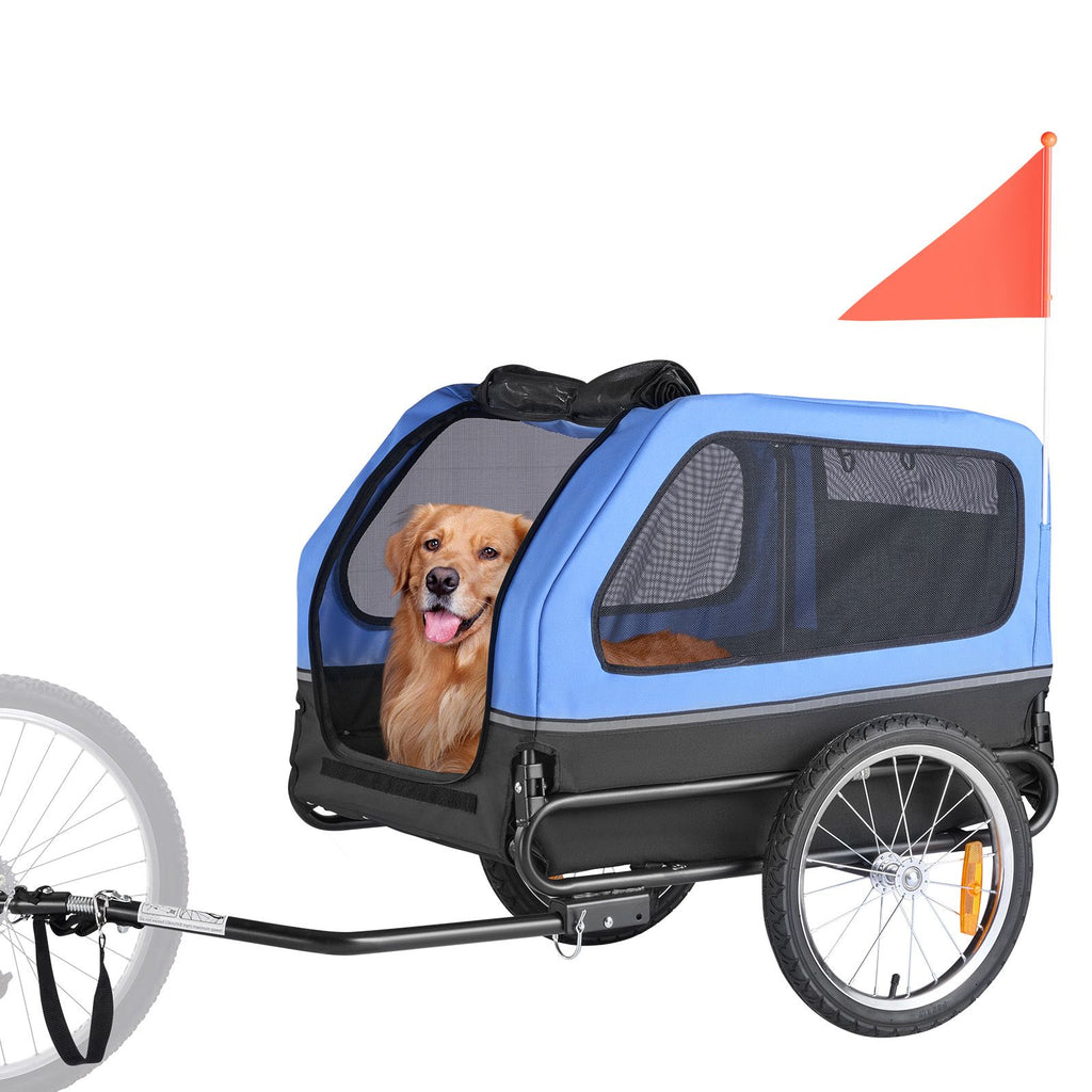 Dog Bike Trailer, Supports up to 88 lbs, Pet Cart Bicycle Carrier for Small & Large Dogs, Easy Folding Frame with Quick Release Wheel, Universal Bicycle Coupler, Reflector, Flag, Internal Leash