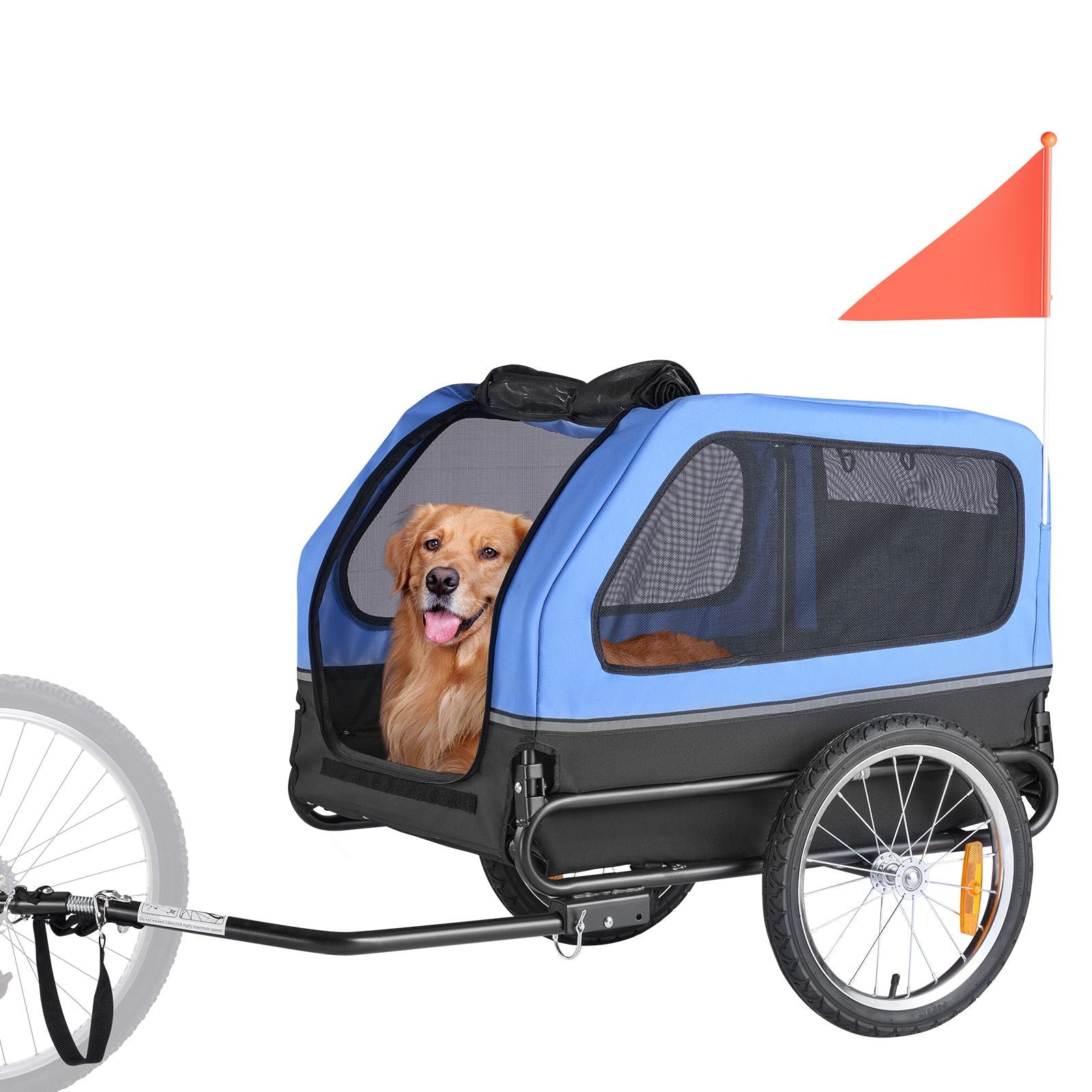 Dog Bike Trailer, Supports up to 88 lbs, Pet Cart Bicycle Carrier for Small & Large Dogs, Easy Folding Frame with Quick Release Wheel, Universal Bicycle Coupler, Reflector, Flag, Internal Leash