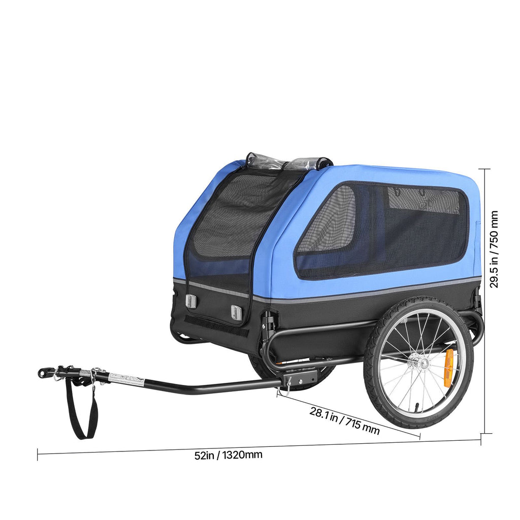 Dog Bike Trailer, Supports up to 88 lbs, Pet Cart Bicycle Carrier for Small & Large Dogs, Easy Folding Frame with Quick Release Wheel, Universal Bicycle Coupler, Reflector, Flag, Internal Leash