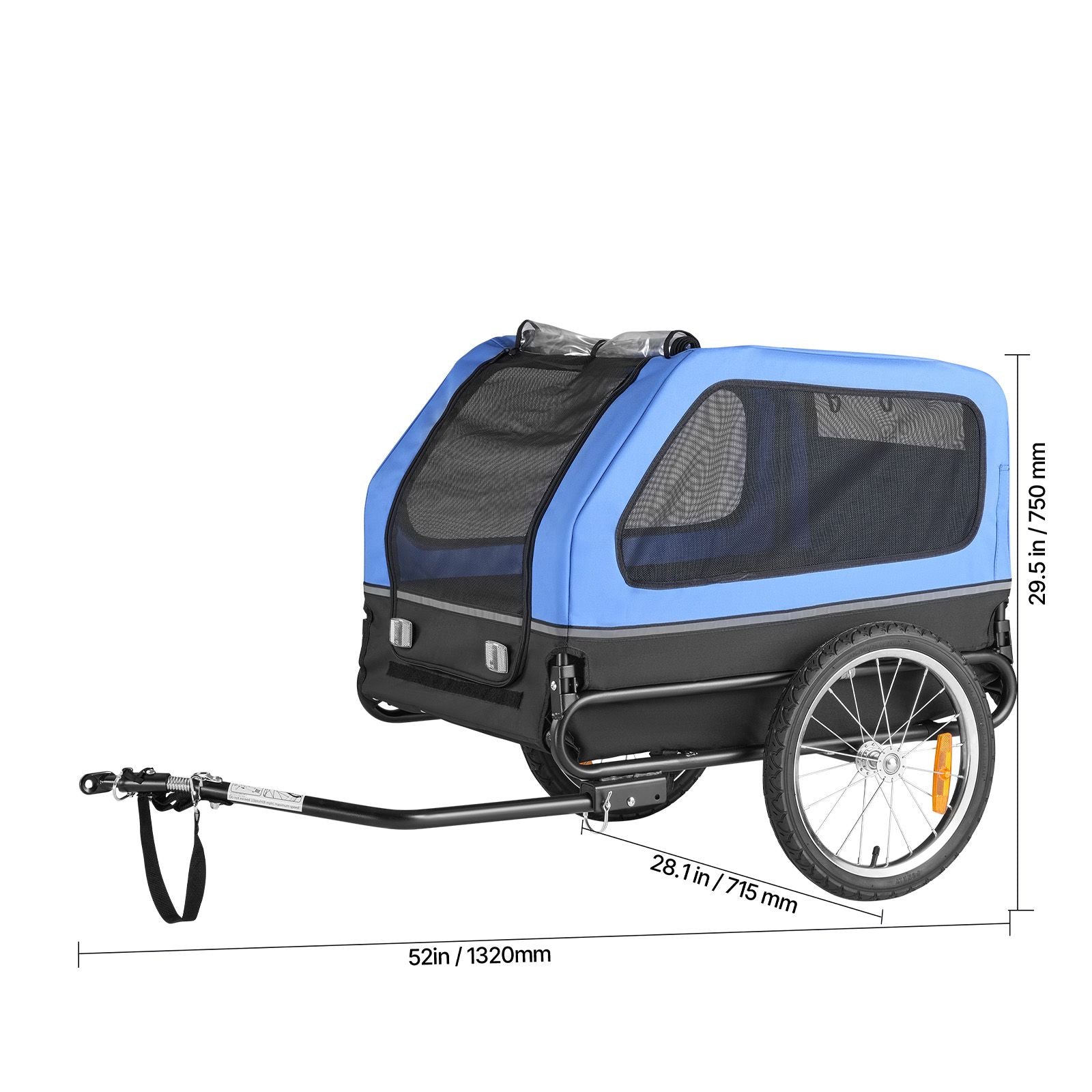 Dog Bike Trailer, Supports up to 88 lbs, Pet Cart Bicycle Carrier for Small & Large Dogs, Easy Folding Frame with Quick Release Wheel, Universal Bicycle Coupler, Reflector, Flag, Internal Leash