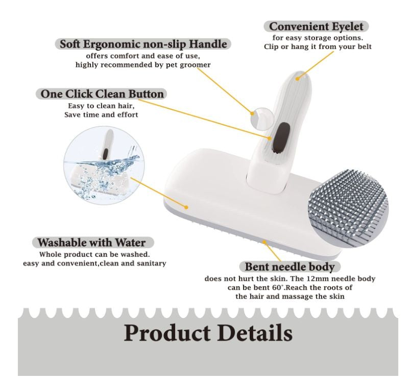 Effortless Grooming: Self-Cleaning Dog & Cat Hair Brush for a Happy, Fur-Free Home
