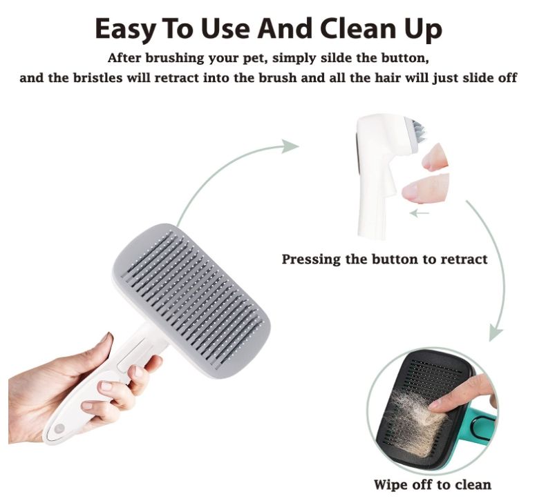 Effortless Grooming: Self-Cleaning Dog & Cat Hair Brush for a Happy, Fur-Free Home