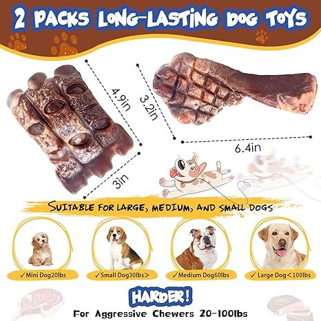 everyday Dog Chew Toys 2 Pack for Aggressive Chewers - Large