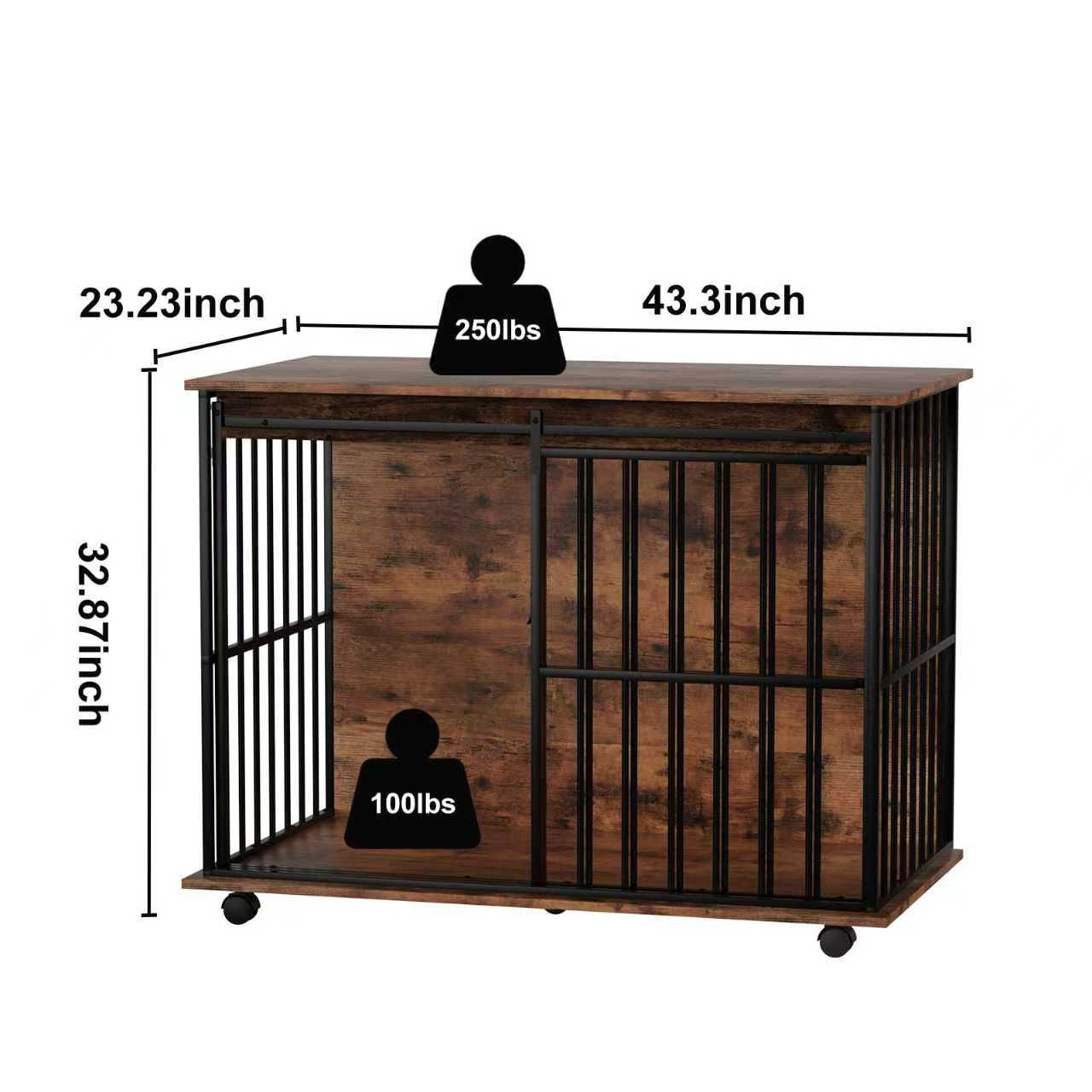 Spacious furniture-style Dog Crate Furniture for Large Breeds