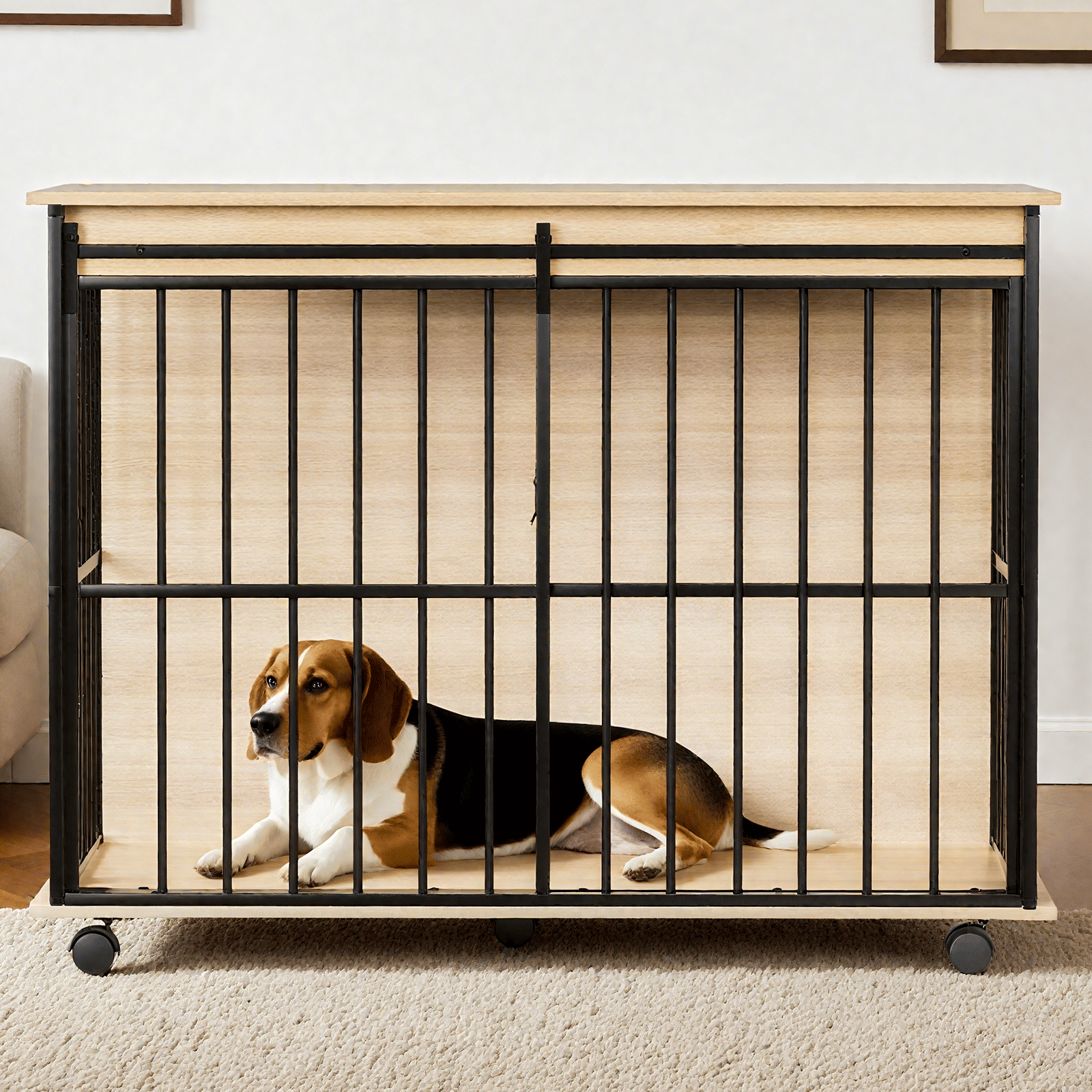Spacious furniture-style Dog Crate Furniture for Large Breeds