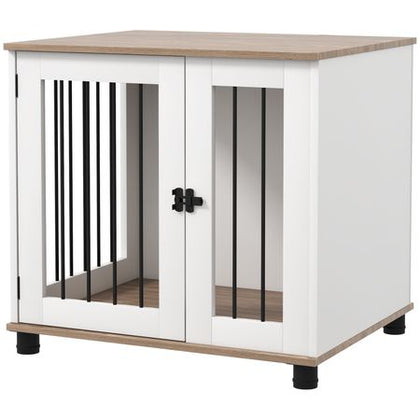 Dog Crate Furniture, Side Table Indoor Dog Kennel, End Table with Lockable Door for Small and Medium