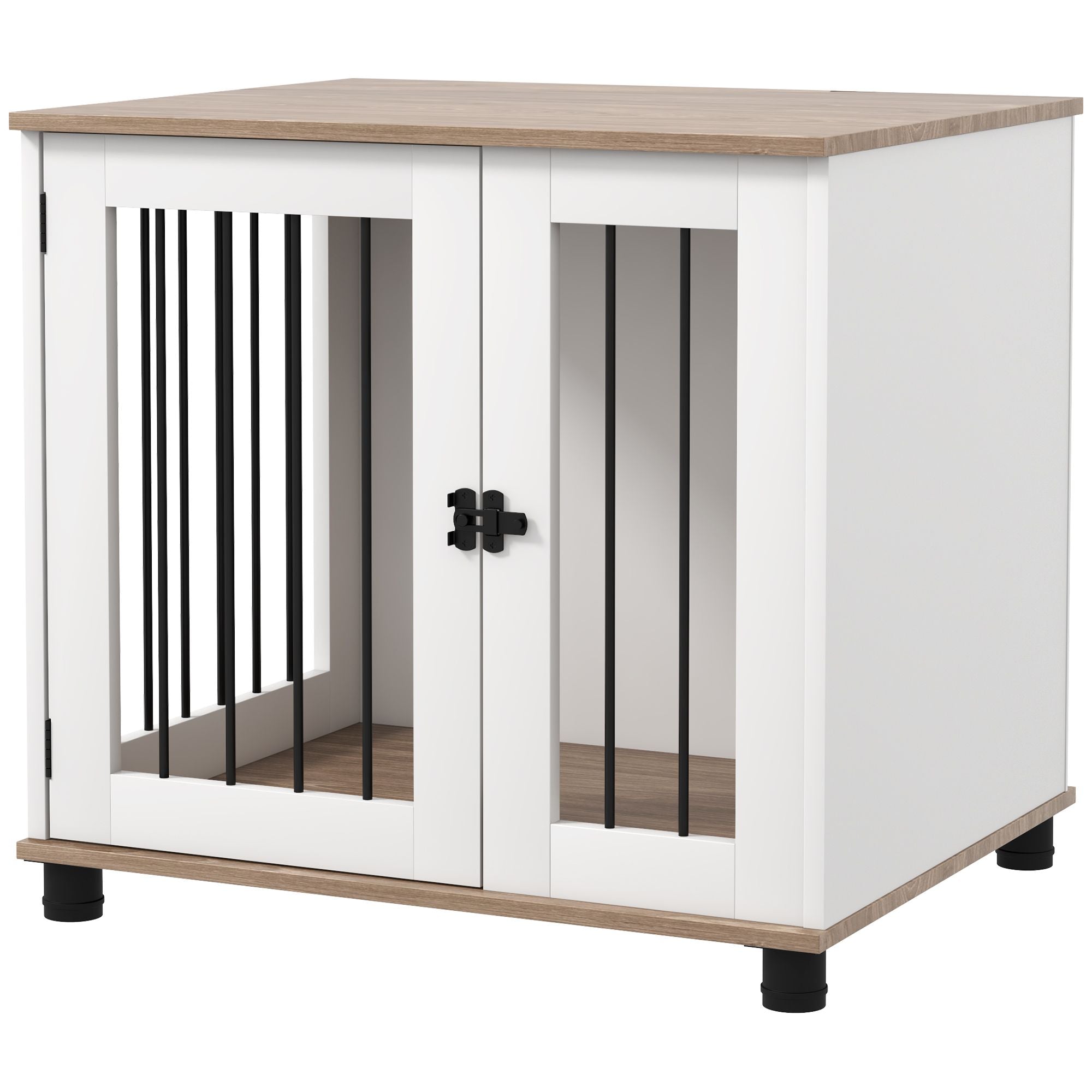 Dog Crate Furniture, Side Table Indoor Dog Kennel, End Table with Lockable Door for Small and Medium