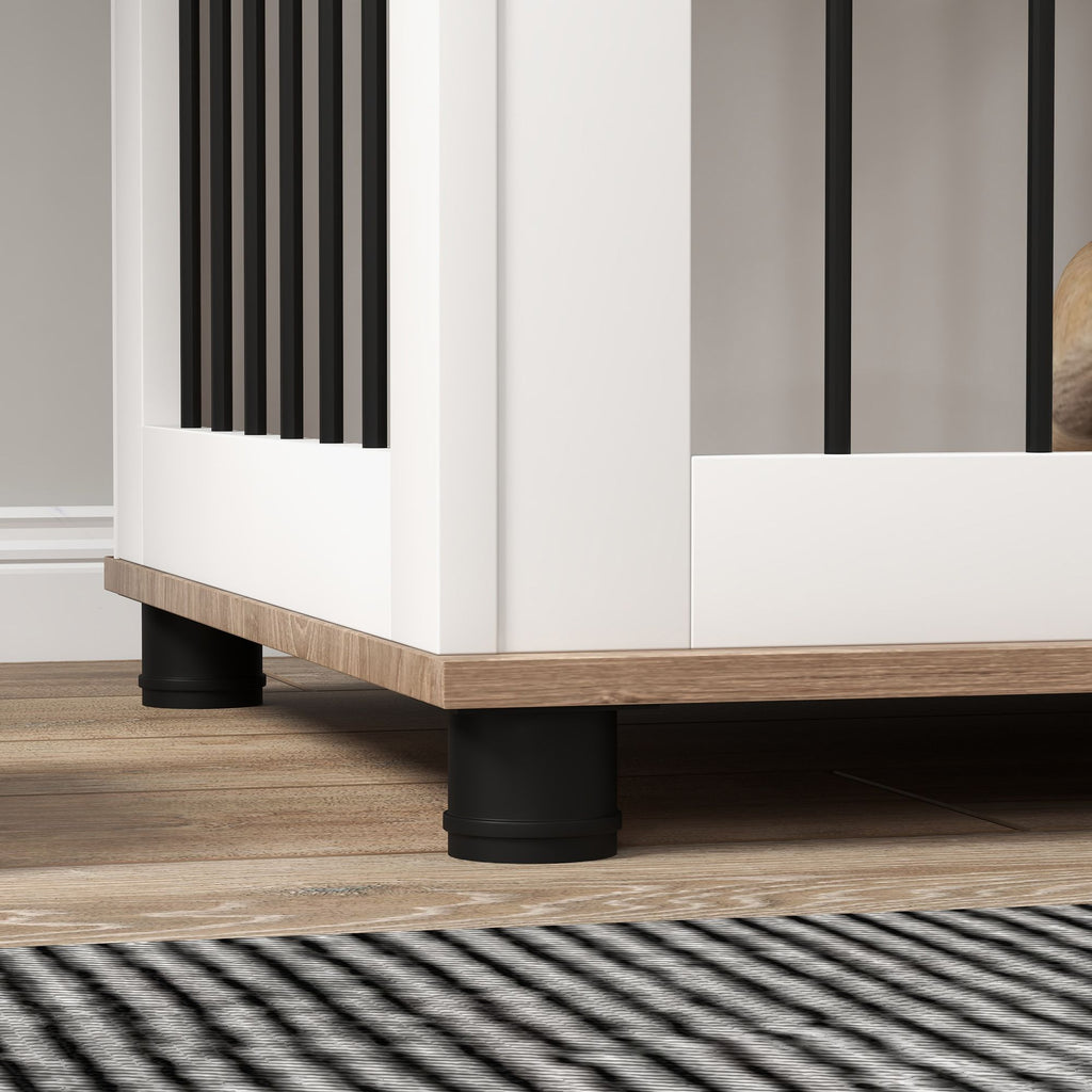 Dog Crate Furniture, Side Table Indoor Dog Kennel, End Table with Lockable Door for Small and Medium
