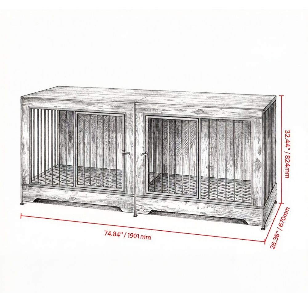 Dog Crate Furniture with Adjustable Divider