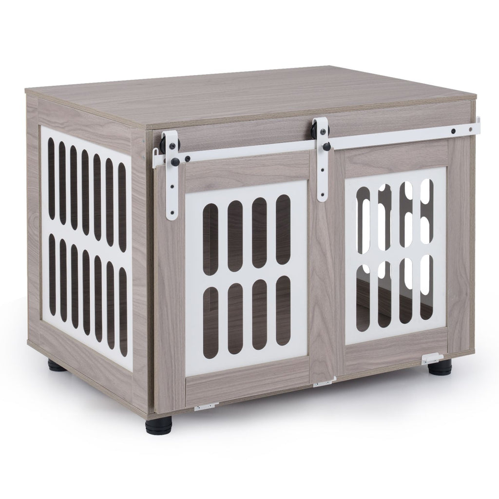 Dog Crate Furniture with Sliding Barn Door for Small/Medium Dogs