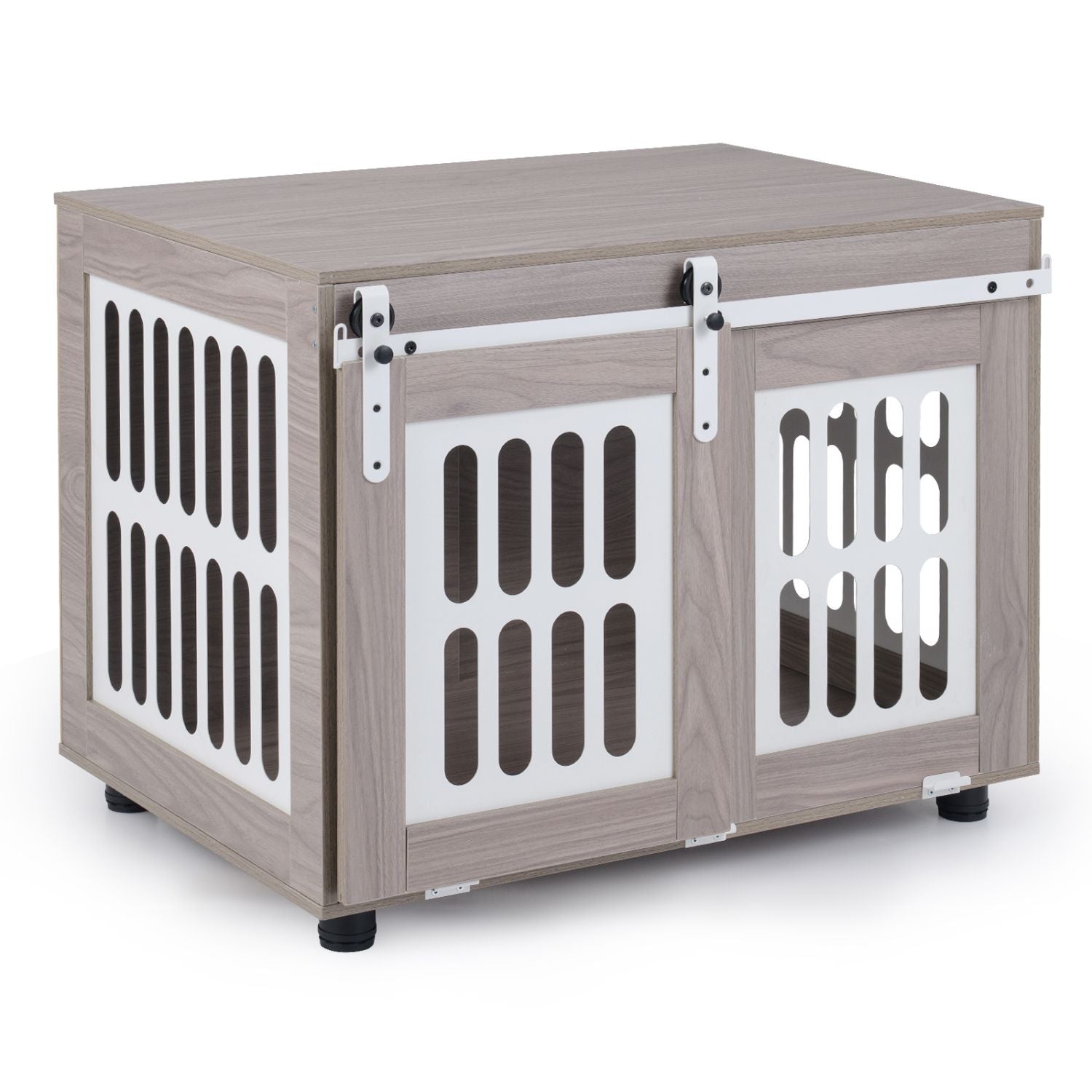 Dog Crate Furniture with Sliding Barn Door for Small/Medium Dogs