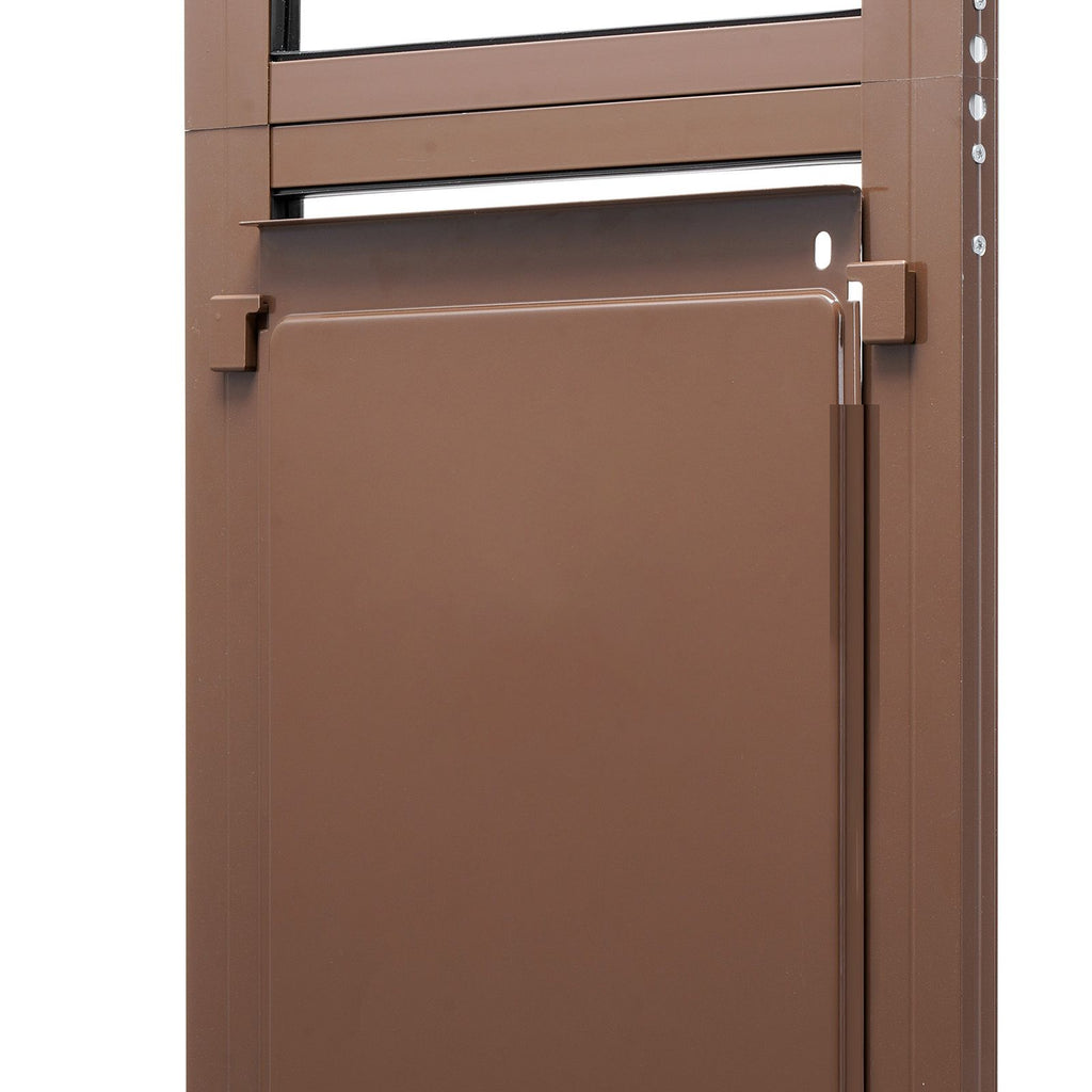 Dog Door for Sliding Glass Door, 75 7/8 to 80 11/16 in Adjustable Height, Aluminum Alloy Frame with Rotating Hinges, Lock Design, 10 1/4 x 16 1/4 in Flap, Sliding Glass Pet Door for Renters