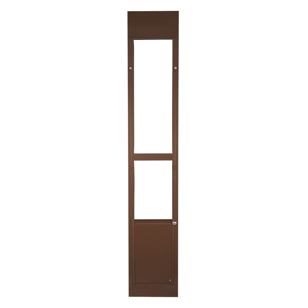 Dog Door for Sliding Glass Door, 75 7/8 to 80 11/16 in Adjustable Height, Aluminum Alloy Frame with Rotating Hinges, Lock Design, 10 1/4 x 16 1/4 in Flap, Sliding Glass Pet Door for Renters