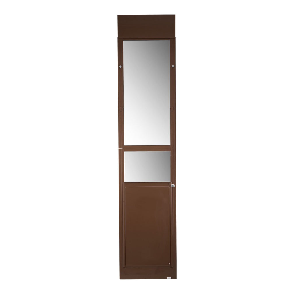 Dog Door for Sliding Glass Door, 75 7/8 to 80 11/16 in Adjustable Height, Aluminum Alloy Frame with Rotating Hinges, Lock Design, 13 5/8 x 23 5/8 in Flap, Sliding Glass Pet Door for Renters