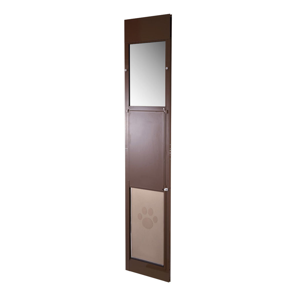 Dog Door for Sliding Glass Door, 75 7/8 to 80 11/16 in Adjustable Height, Aluminum Alloy Frame with Rotating Hinges, Lock Design, 13 5/8 x 23 5/8 in Flap, Sliding Glass Pet Door for Renters