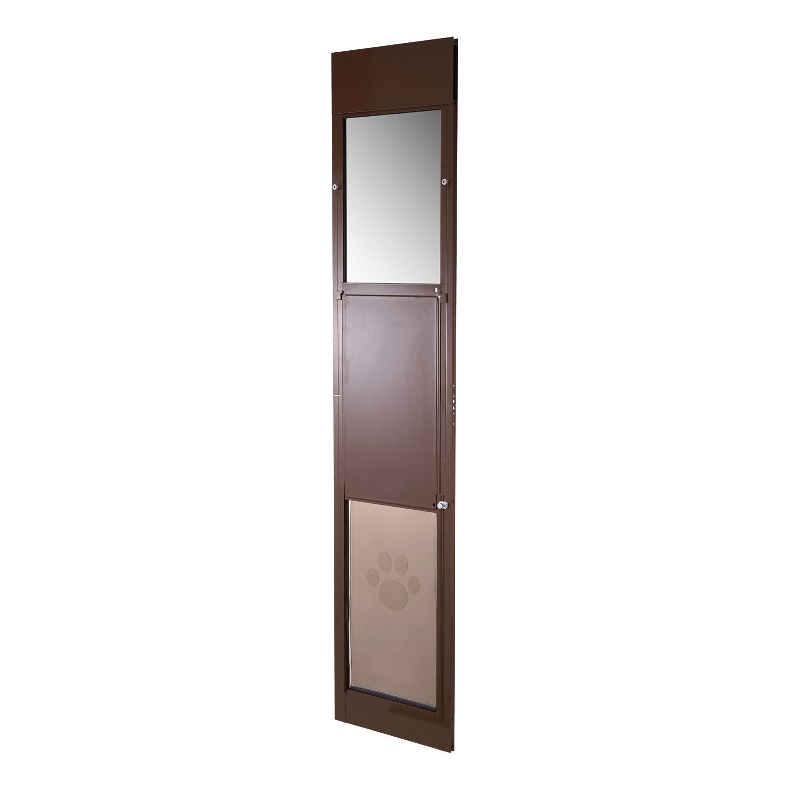 Dog Door for Sliding Glass Door, 75 7/8 to 80 11/16 in Adjustable Height, Aluminum Alloy Frame with Rotating Hinges, Lock Design, 13 5/8 x 23 5/8 in Flap, Sliding Glass Pet Door for Renters