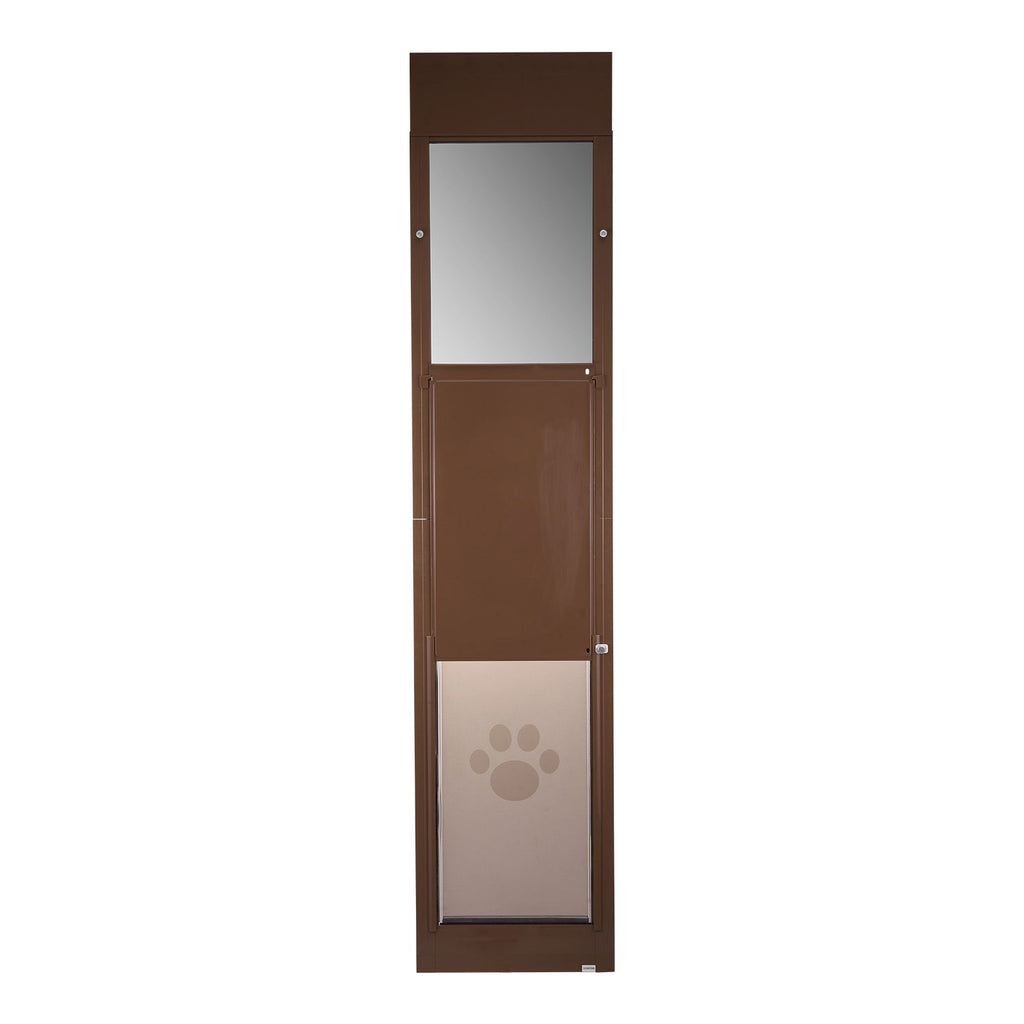 Dog Door for Sliding Glass Door, 75 7/8 to 80 11/16 in Adjustable Height, Aluminum Alloy Frame with Rotating Hinges, Lock Design, 13 5/8 x 23 5/8 in Flap, Sliding Glass Pet Door for Renters