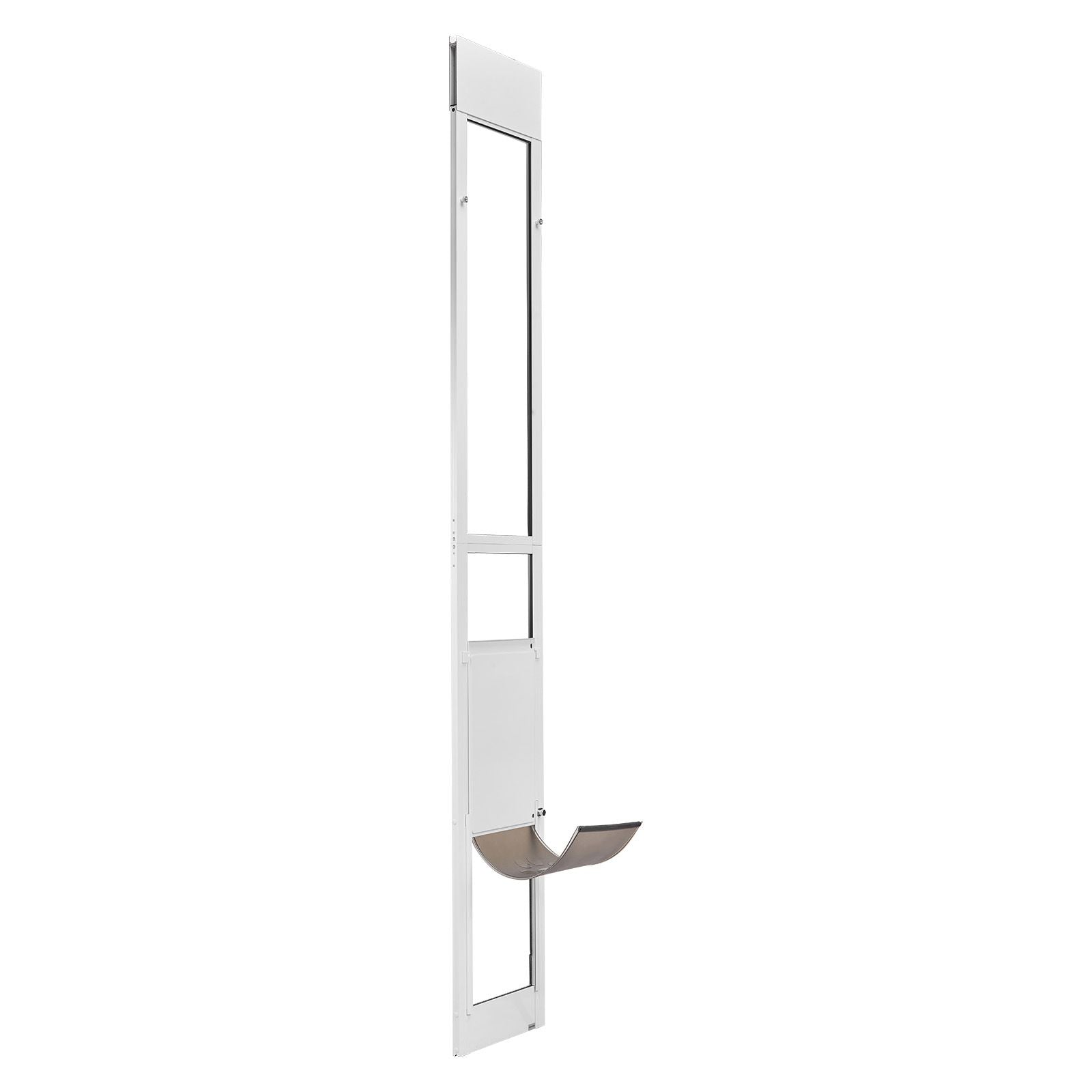 Dog Door for Sliding Glass Door, 91 to 96 in Adjustable Height, Aluminum Alloy Frame with Metal Rotating Hinges, Lock Design, 10 1/4 x 16 1/4 in Flap, Sliding Glass Pet Door for Renters