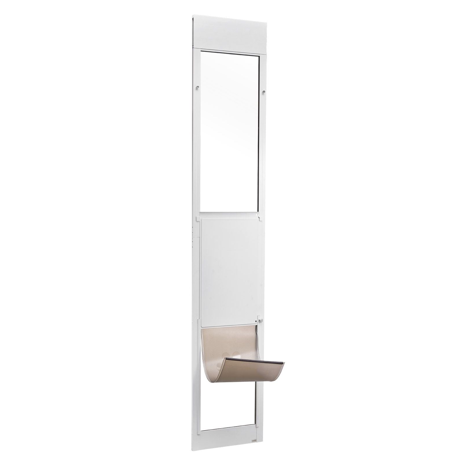 Dog Door for Sliding Glass Door, 91 to 96 in Adjustable Height, Aluminum Alloy Frame with Metal Rotating Hinges, Lock Design, 13 5/8 x 23 5/8 in Flap, Sliding Glass Pet Door for Renters