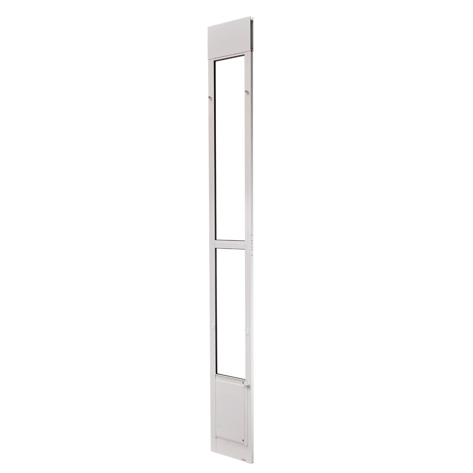 Dog Door for Sliding Glass Door, 91 to 96 in Adjustable Height, Aluminum Alloy Frame with Metal Rotating Hinges, Lock Design, 8 1/4 x 12 1/4 in Flap, Sliding Glass Pet Door for Renters