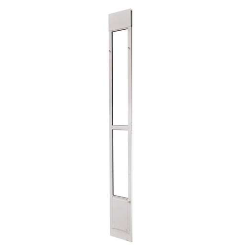 Dog Door for Sliding Glass Door, 91 to 96 in Adjustable Height, Aluminum Alloy Frame with Metal Rotating Hinges, Lock Design, 8 1/4 x 12 1/4 in Flap, Sliding Glass Pet Door for Renters