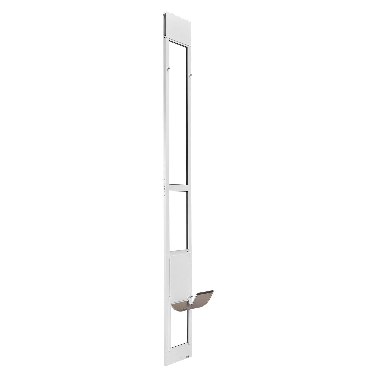 Dog Door for Sliding Glass Door, 91 to 96 in Adjustable Height, Aluminum Alloy Frame with Metal Rotating Hinges, Lock Design, 8 1/4 x 12 1/4 in Flap, Sliding Glass Pet Door for Renters