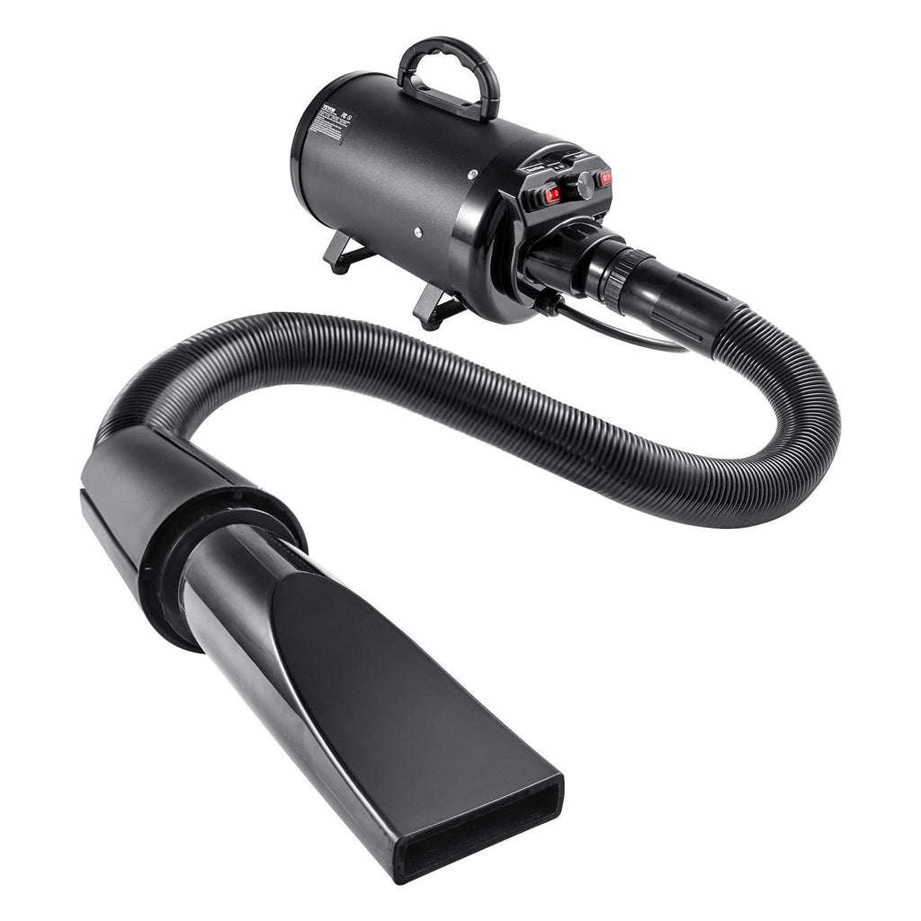 Dog Dryer, 2000W/2.7HP Dog Blow Dryer, Pet Grooming Dryer with Adjustable Speed and Temperature Control, Pet Hair Dryer with 4 Nozzles and Extendable Hose, Black