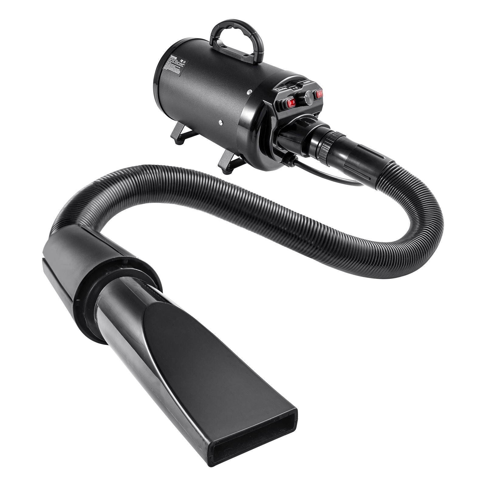 Dog Dryer, 2000W/2.7HP Dog Blow Dryer, Pet Grooming Dryer with Adjustable Speed and Temperature Control, Pet Hair Dryer with 4 Nozzles and Extendable Hose, Black