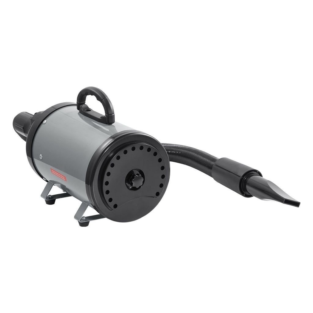 Dog Dryer, 2000W/2.7HP Dog Blow Dryer, Pet Grooming Dryer with Adjustable Speed and Temperature Control, Pet Hair Dryer with 4 Nozzles and Extendable Hose, Grey and Black