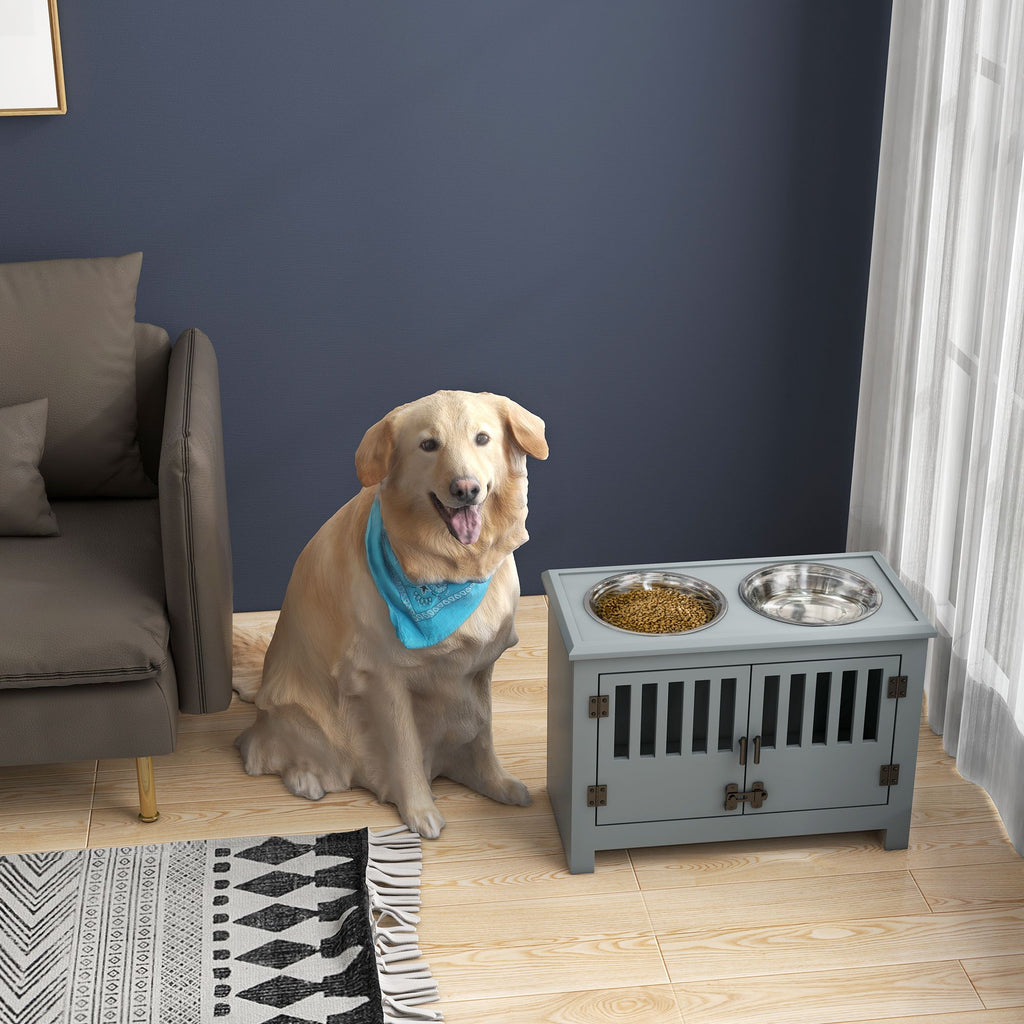 Elevate Your Dog's Mealtime with a Stylish Storage Cabinet & Feeding Station