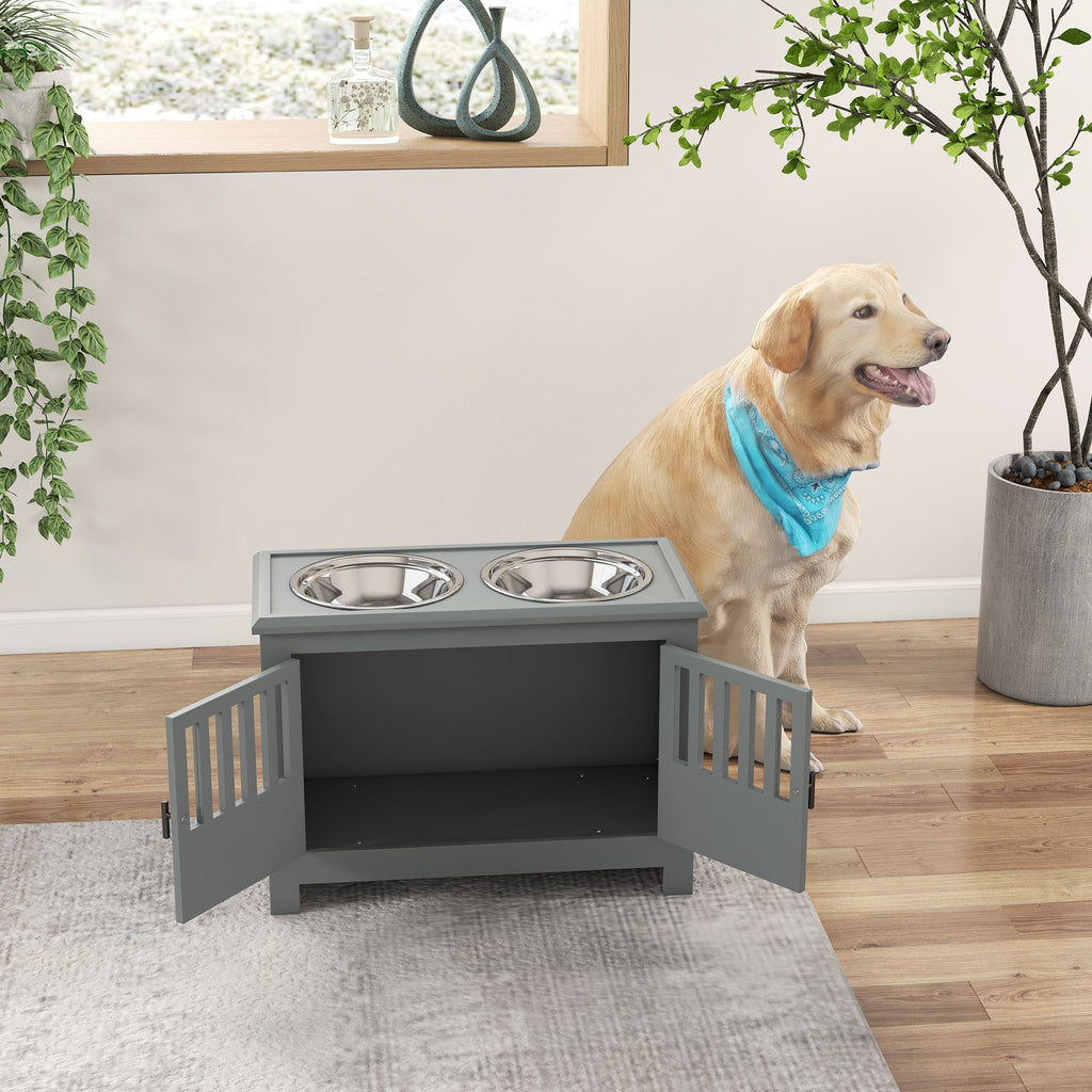 Elevate Your Dog's Mealtime with a Stylish Storage Cabinet & Feeding Station