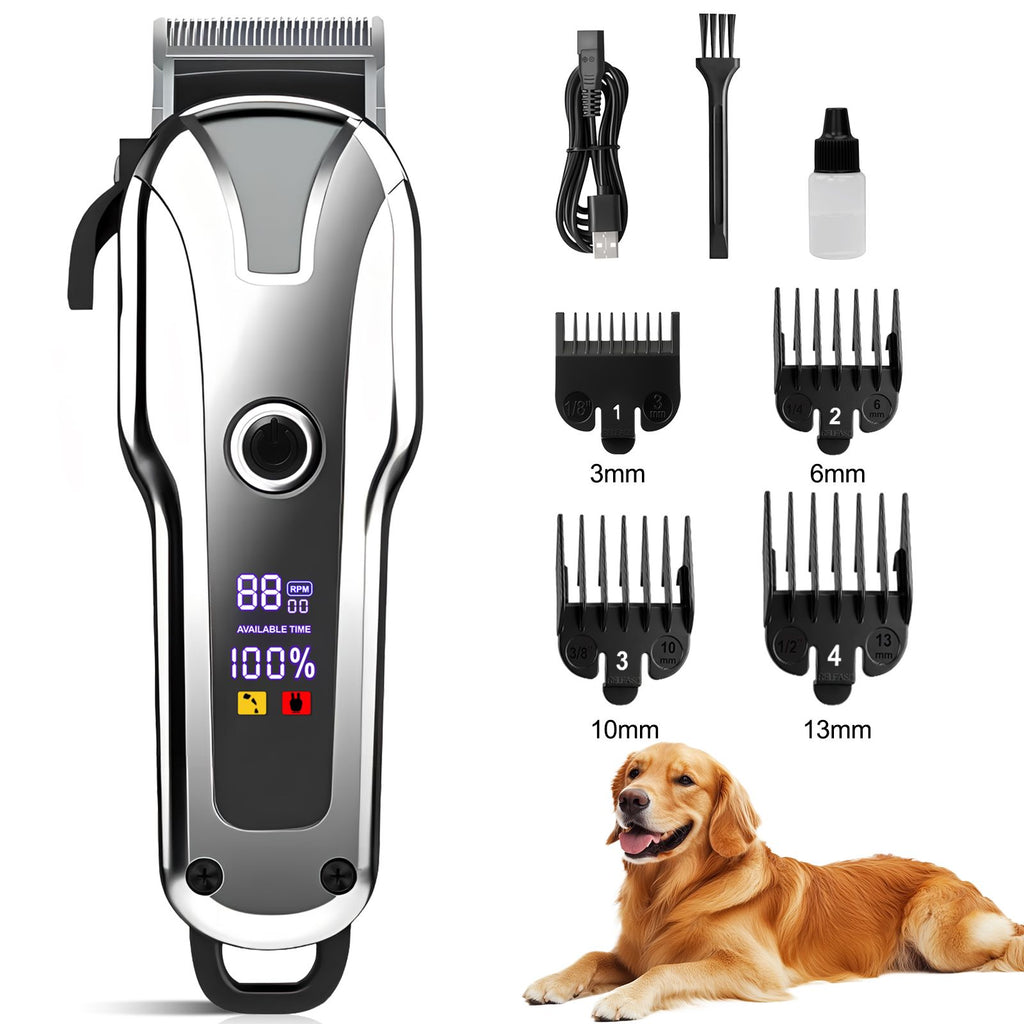 Salon-Quality Dog & Cat Grooming Trimmer – Adjustable, Quiet & Cordless
