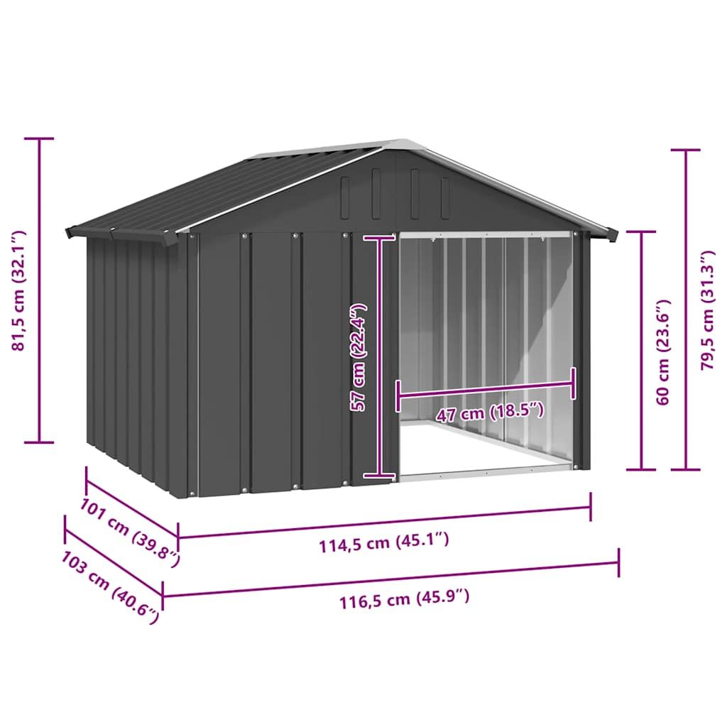 Dog House Anthracite 45.9"x40.6"x32.1" Galvanized Steel