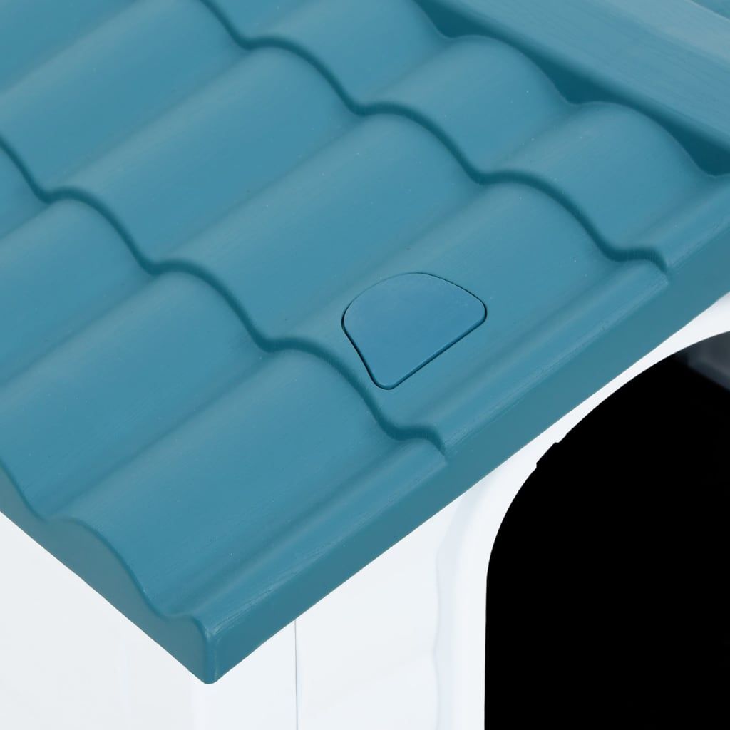 Dog House Blue, White, Black Polypropylene 35.6 x 26.8 x 26.0 in