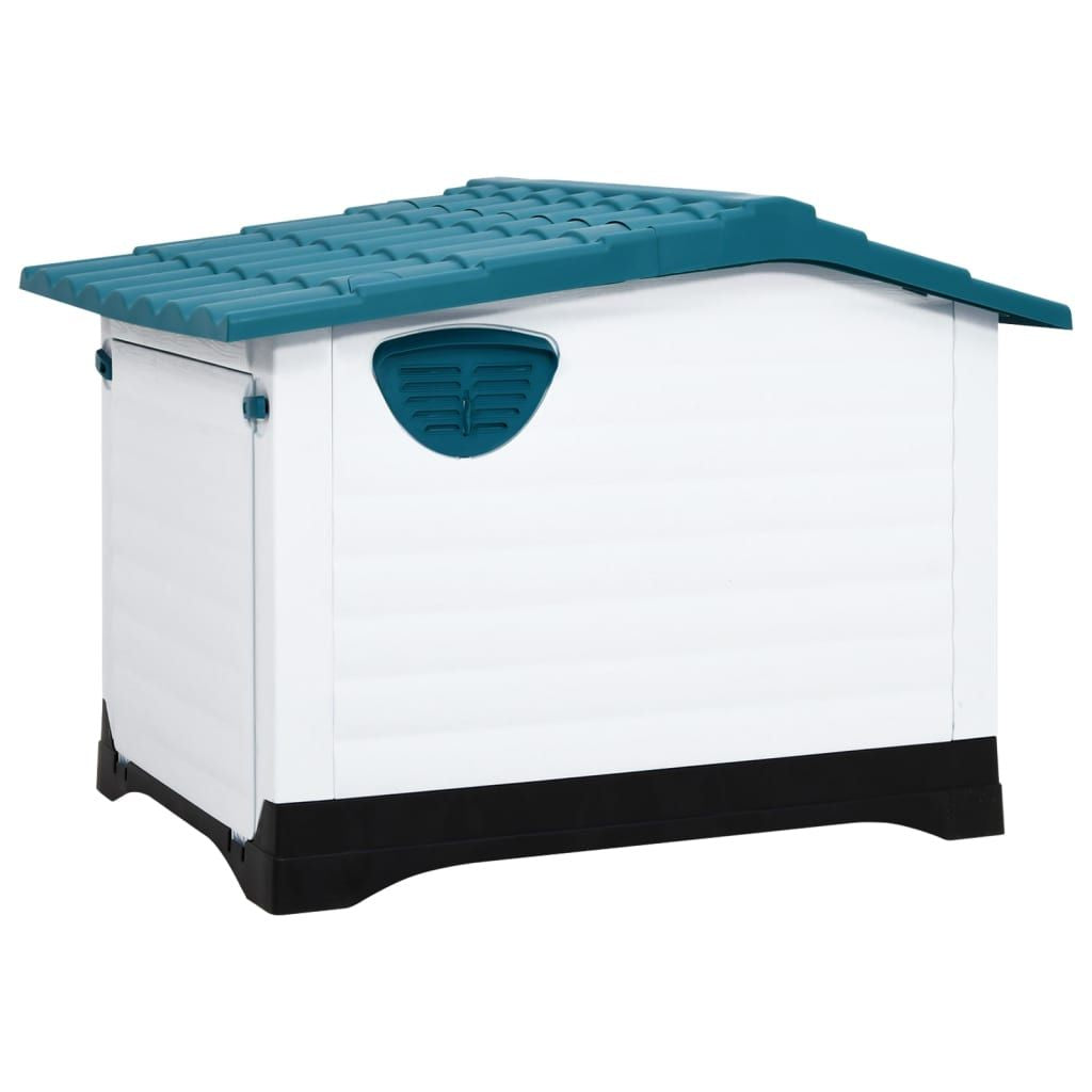 Dog House Blue, White, Black Polypropylene 35.6 x 26.8 x 26.0 in