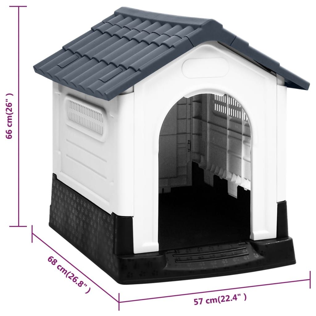 Dog House Grey 22.4x26.8x26.0" Polypropylene