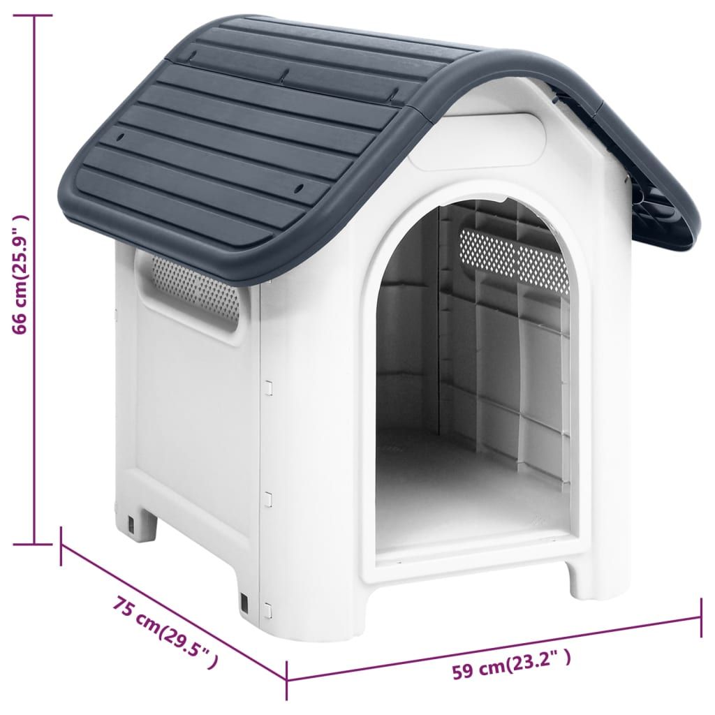 Dog House Grey 23.2x29.5x26.0" Polypropylene