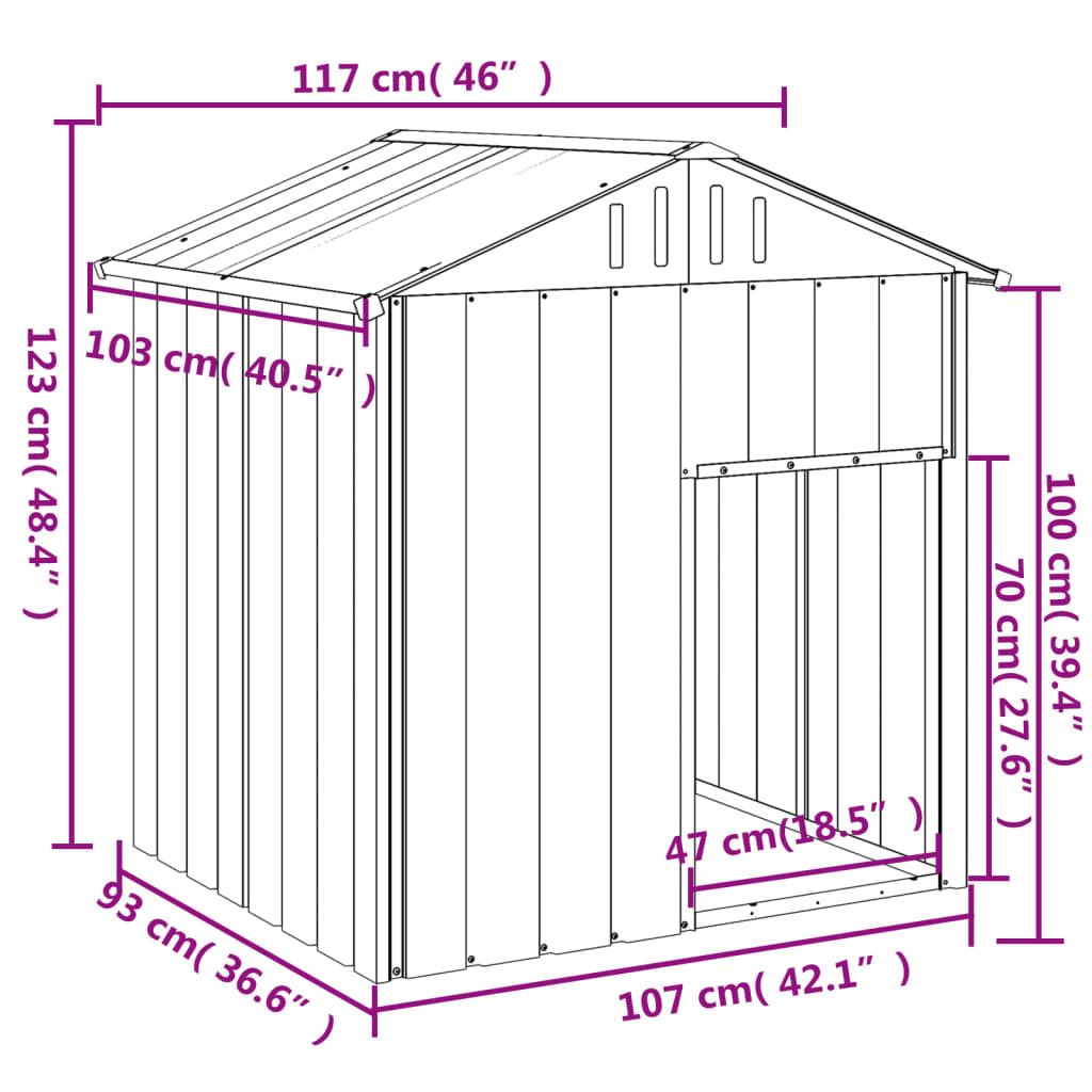 Dog House Light Grey Galvanized Steel Medium Durable Dog House