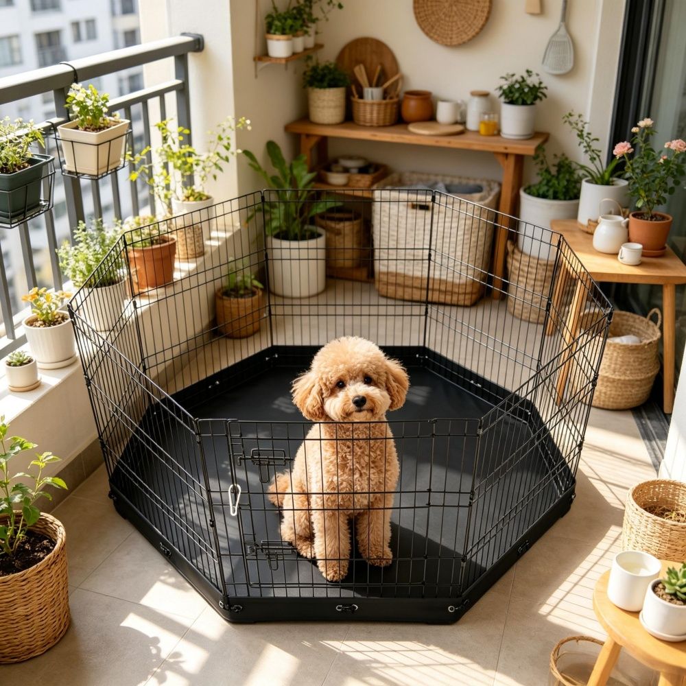 Versatile 8-Panel Dog Playpen: Easy Setup, Indoor & Outdoor Use