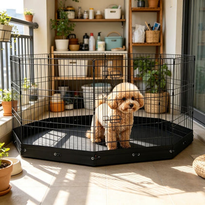 Versatile 8-Panel Dog Playpen: Easy Setup, Indoor & Outdoor Use