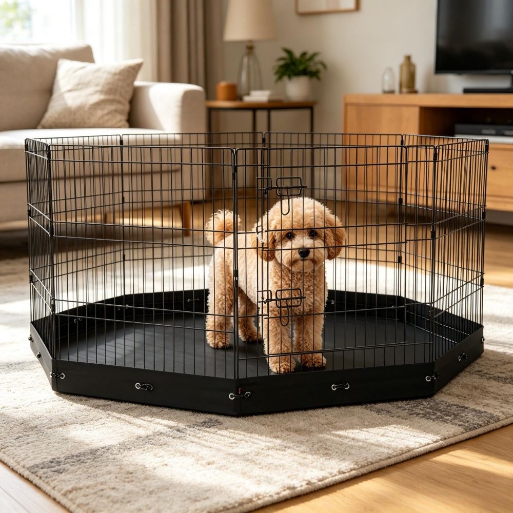 Versatile 8-Panel Dog Playpen: Easy Setup, Indoor & Outdoor Use
