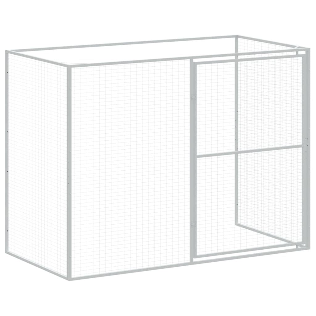 Dog House with Run Anthracite 84.3"x420.9"x71.3" Galvanized structured