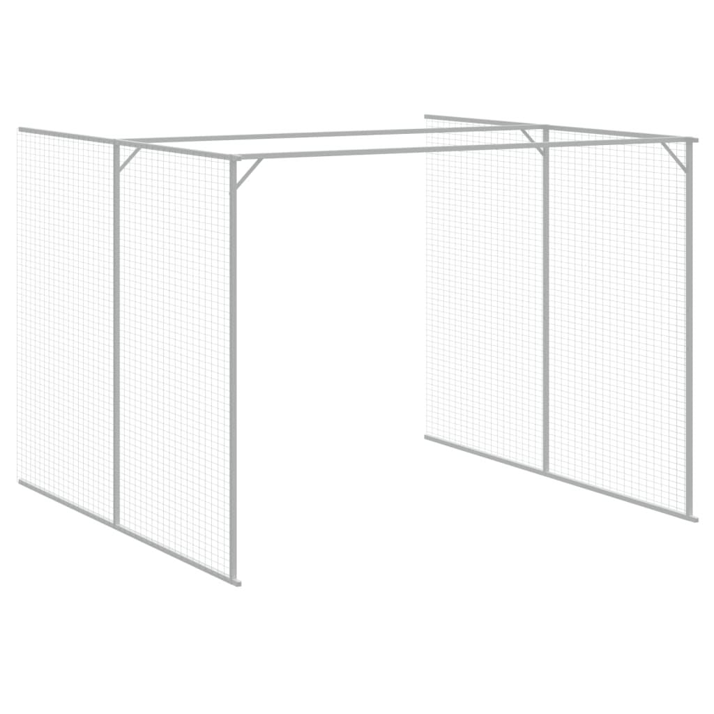 Dog House with Run Anthracite 84.3"x420.9"x71.3" Galvanized structured
