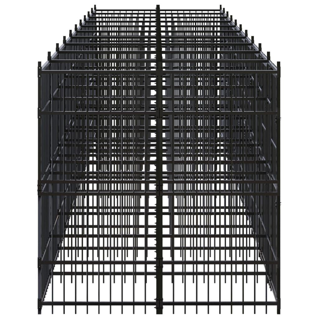 Dog Kennel Black Powder-coated steel 198.5 sq ft Durable