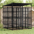 Dog Kennel Black Powder-coated steel 39.7 sqft Durable