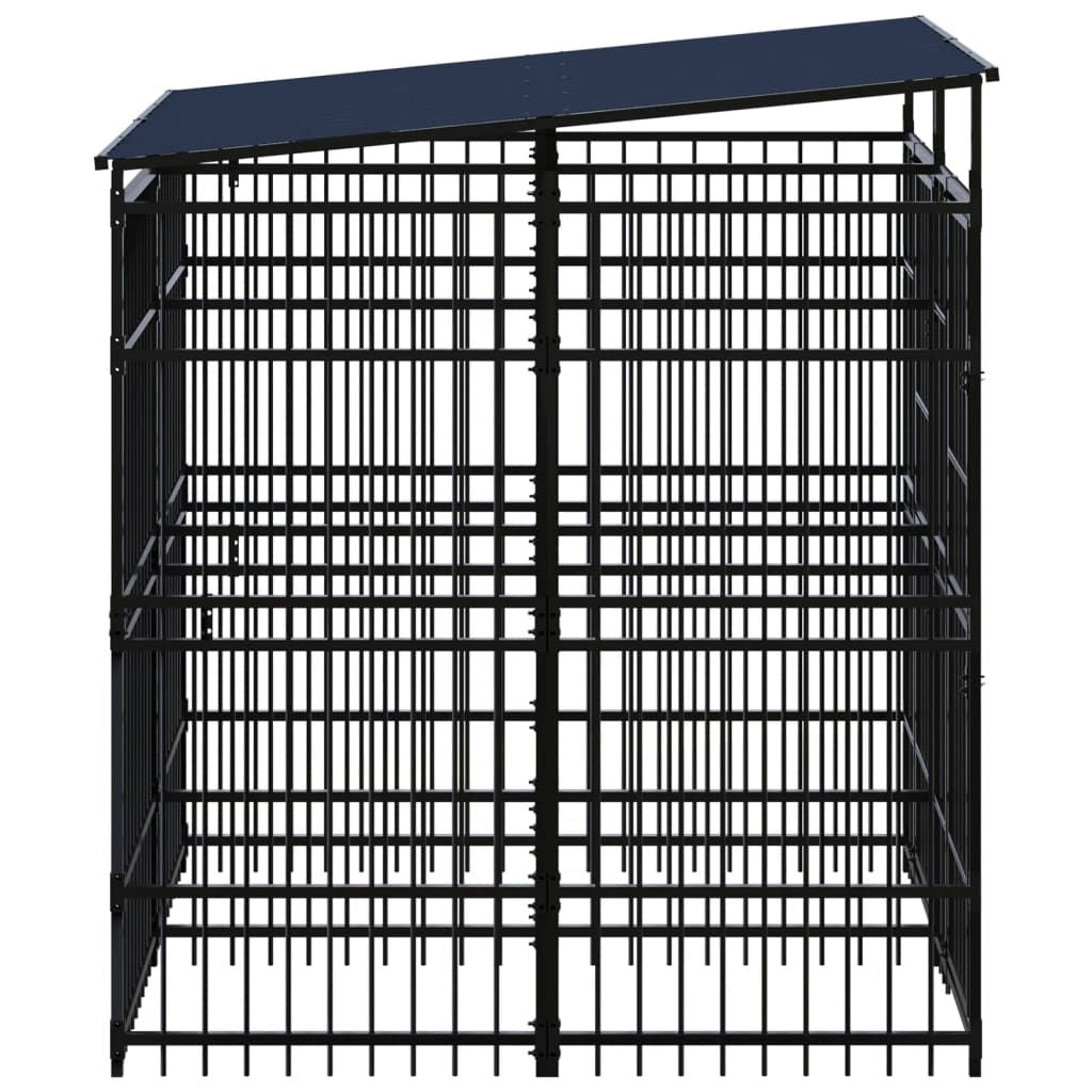 Dog Kennel Black Powder-coated steel 39.7 sqft Durable