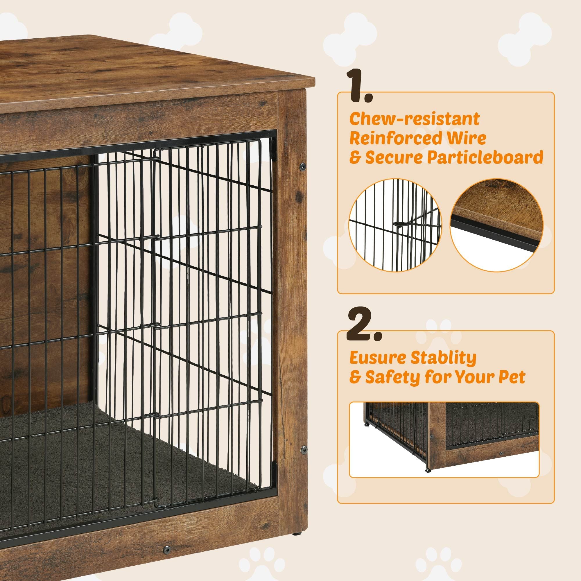 Stylish Wooden Dog Crate End Table – A Cozy Den & Furniture in One