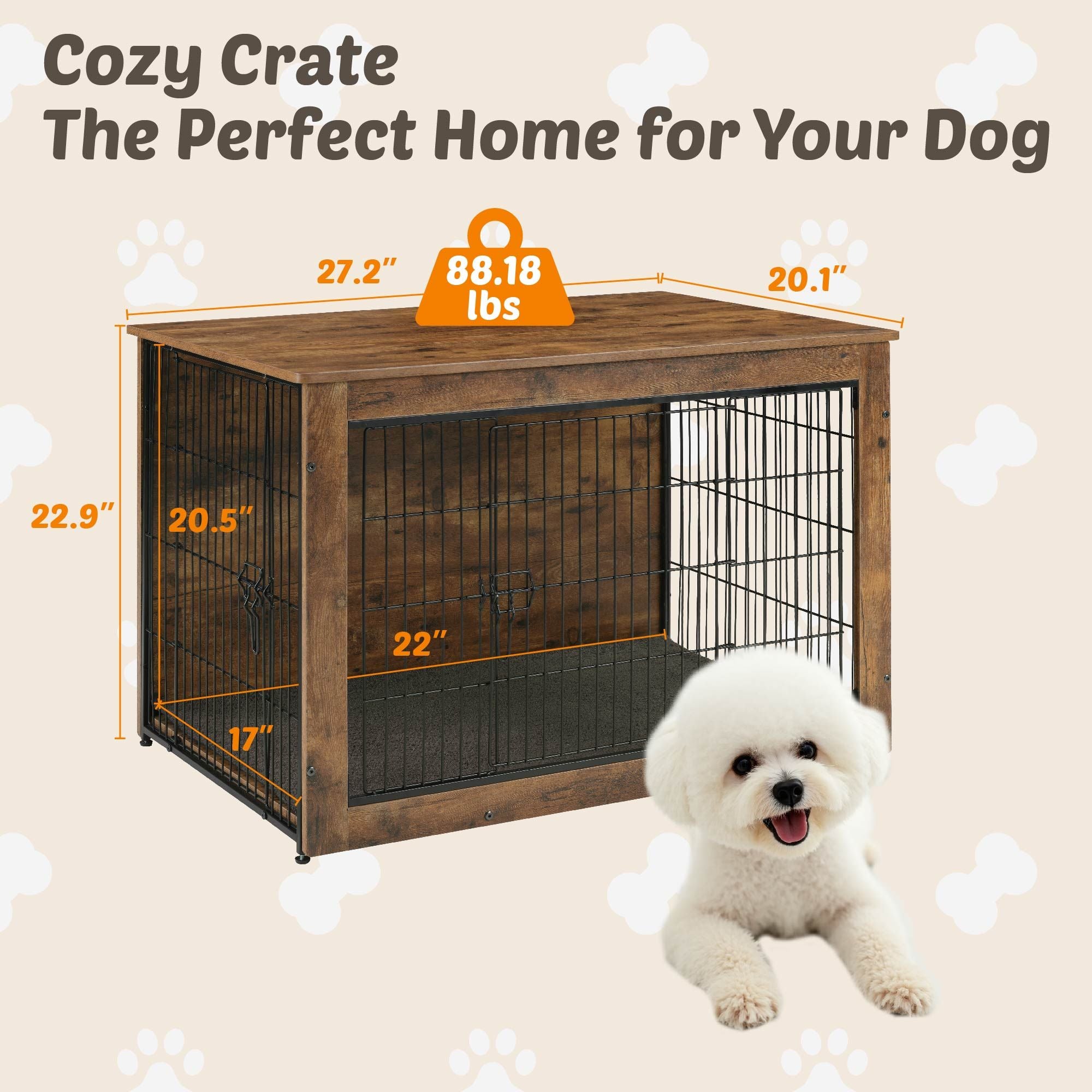 Stylish Wooden Dog Crate End Table – A Cozy Den & Furniture in One