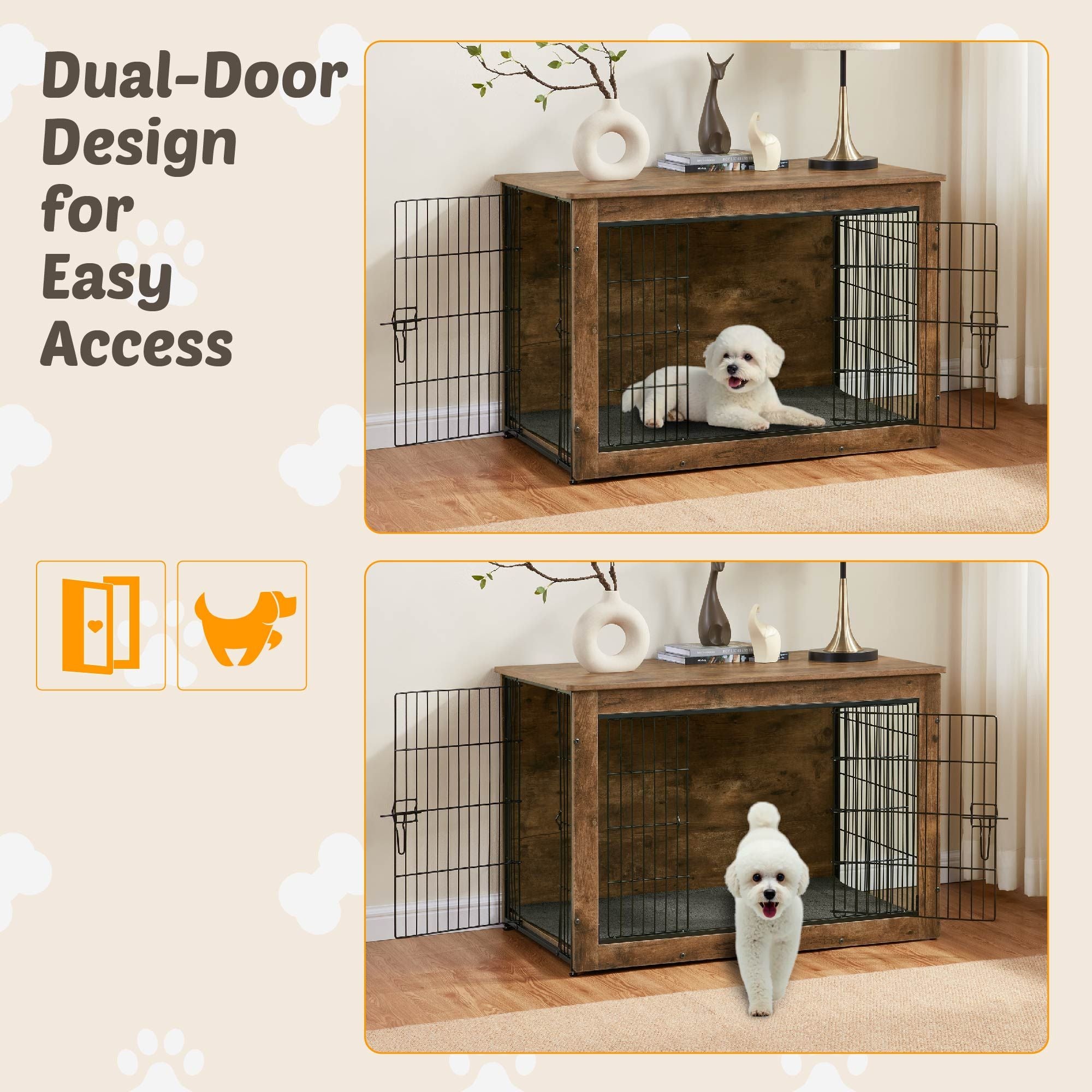 Stylish Wooden Dog Crate End Table – A Cozy Den & Furniture in One