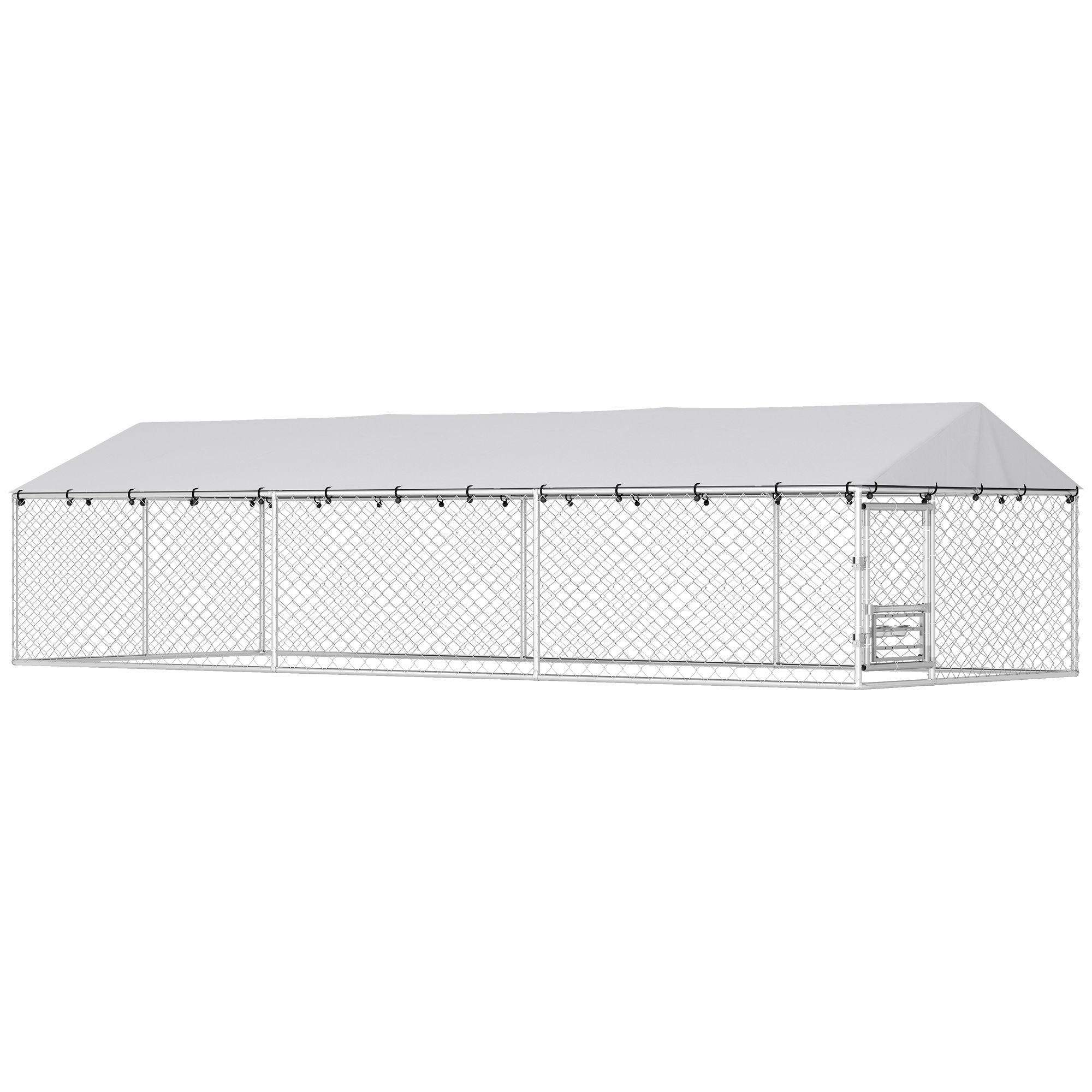 Outdoor Dog Kennel with Lockable Door & Adjustable Bowls